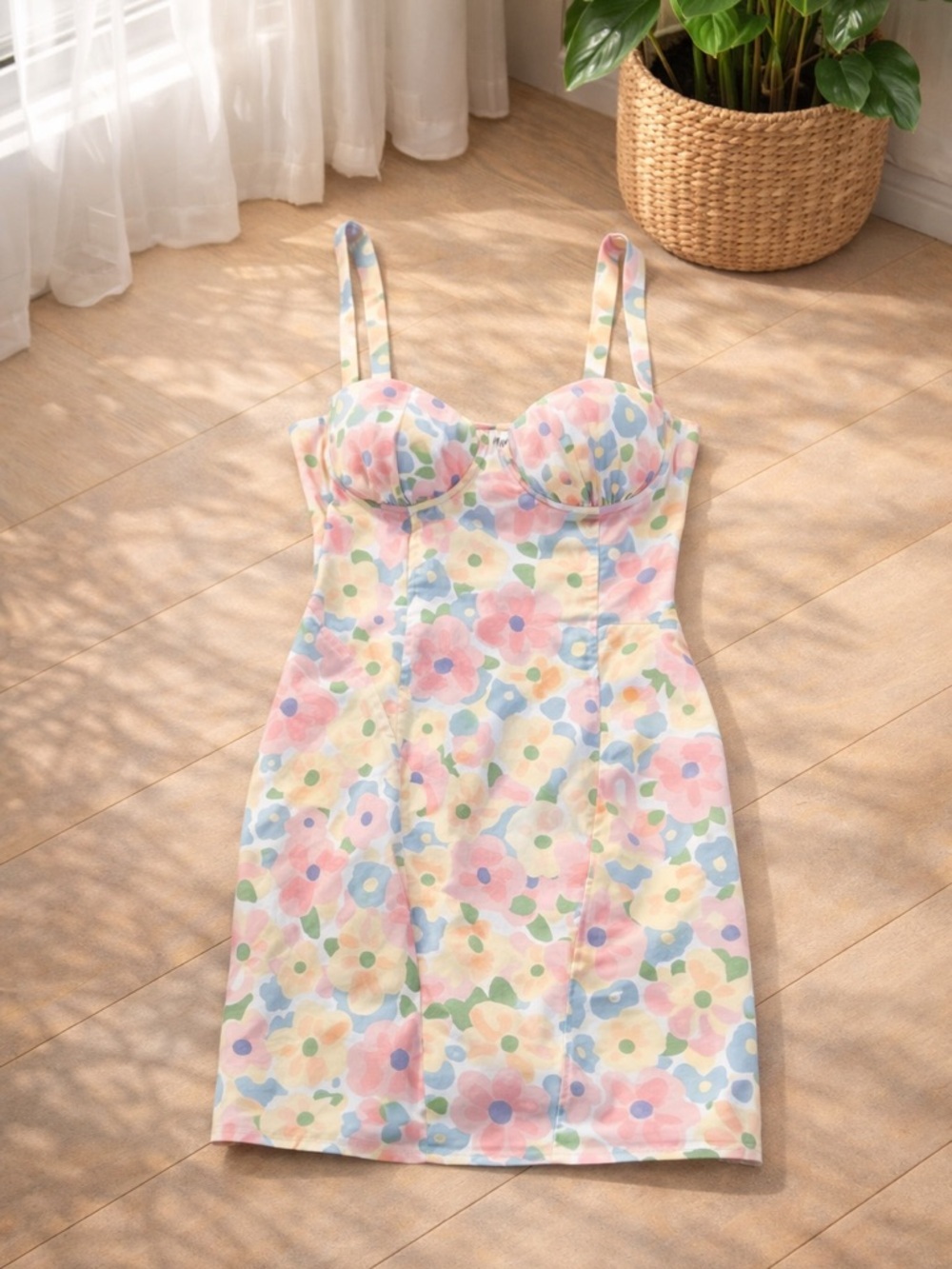 Princess Polly Be Mine Floral Bustier Mini Dress Pastel Cottagecore Derby Size 6